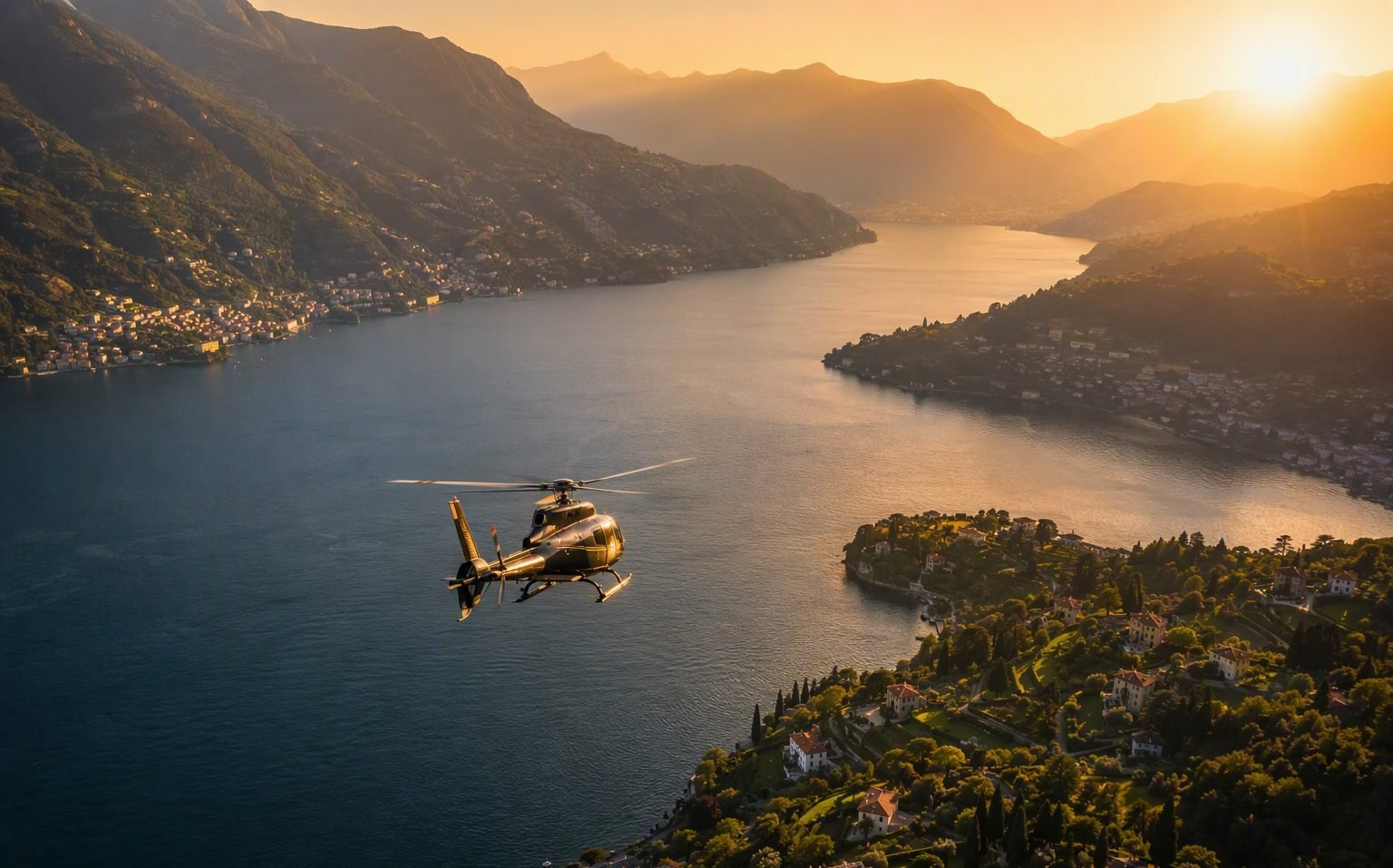 Helicopter tour over Lake Como